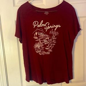 Burgundy Palm Springs graphic Tee